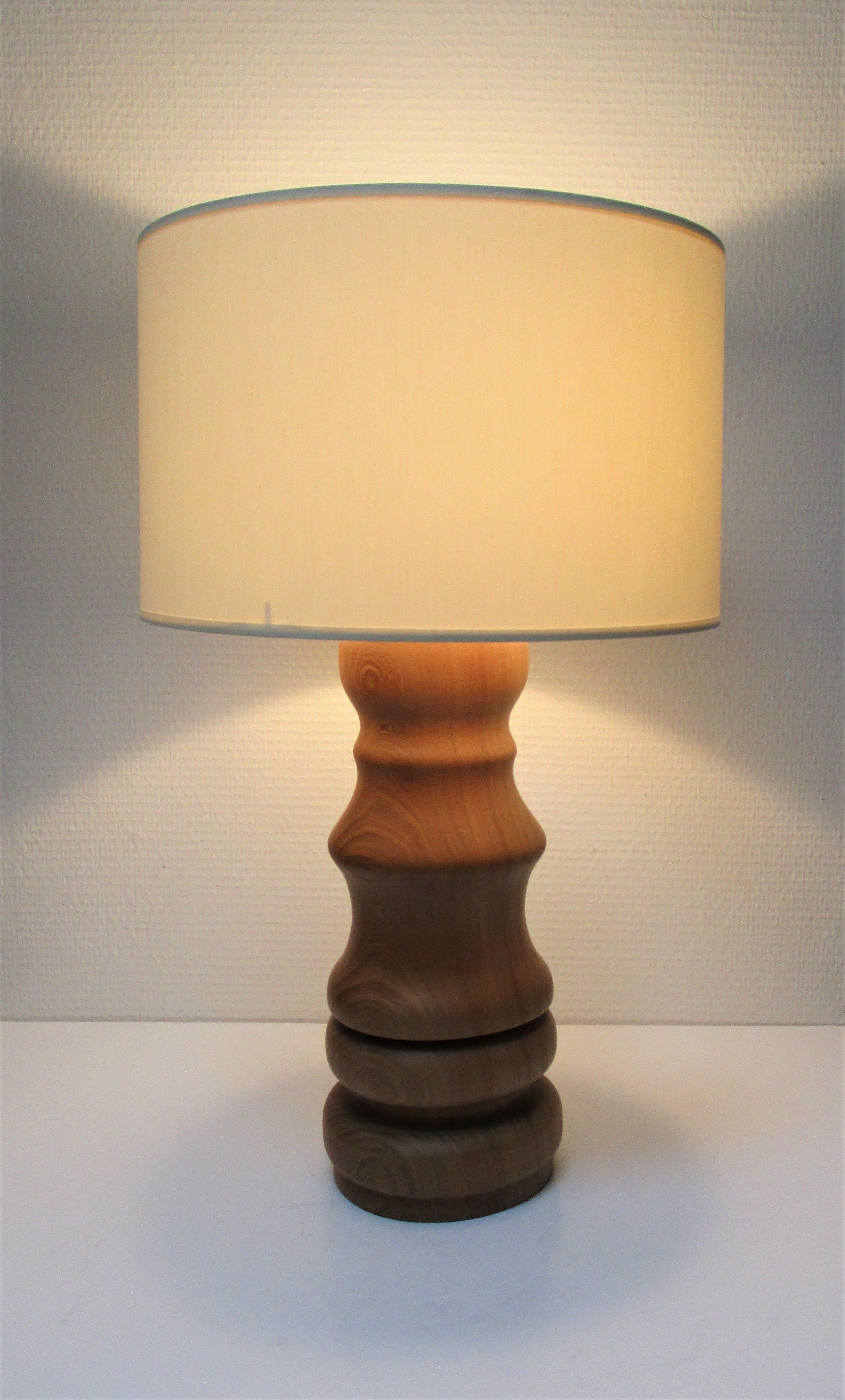 Lamp foot XL solid wood veined turned vintage