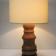 Pied de lampe XL bois massif veiné tourné vintage
