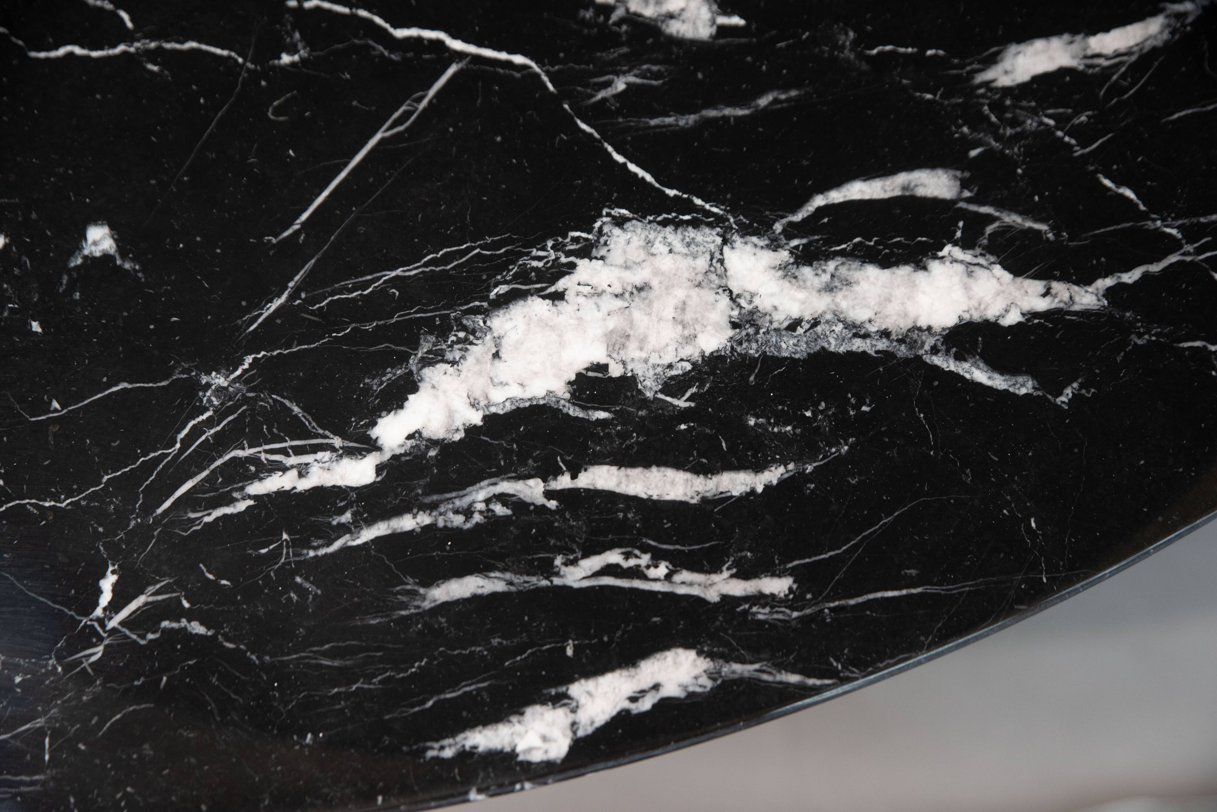 Original Knoll Tulip dining table (152cm) Nero Marquina glossy LIKE NEW!!