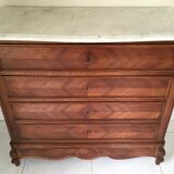 1940 chest of drawers inlaid wood and marble