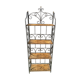 Folding bakery shelf, metal and wicker