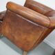 Vintage Dutch cognac coloured leather club chair, set of 2 with footstool