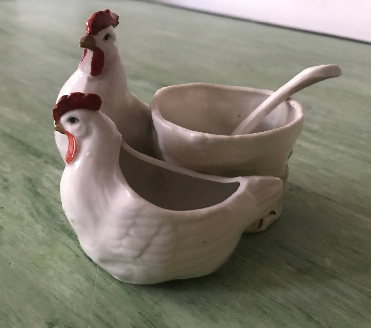 Roosters mustard salt and pepper shakers