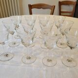 12 crystal wine glasses engraved with floral patterns