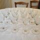 12 crystal wine glasses engraved with floral patterns
