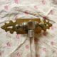 Chromed metal towel rack and glass rod