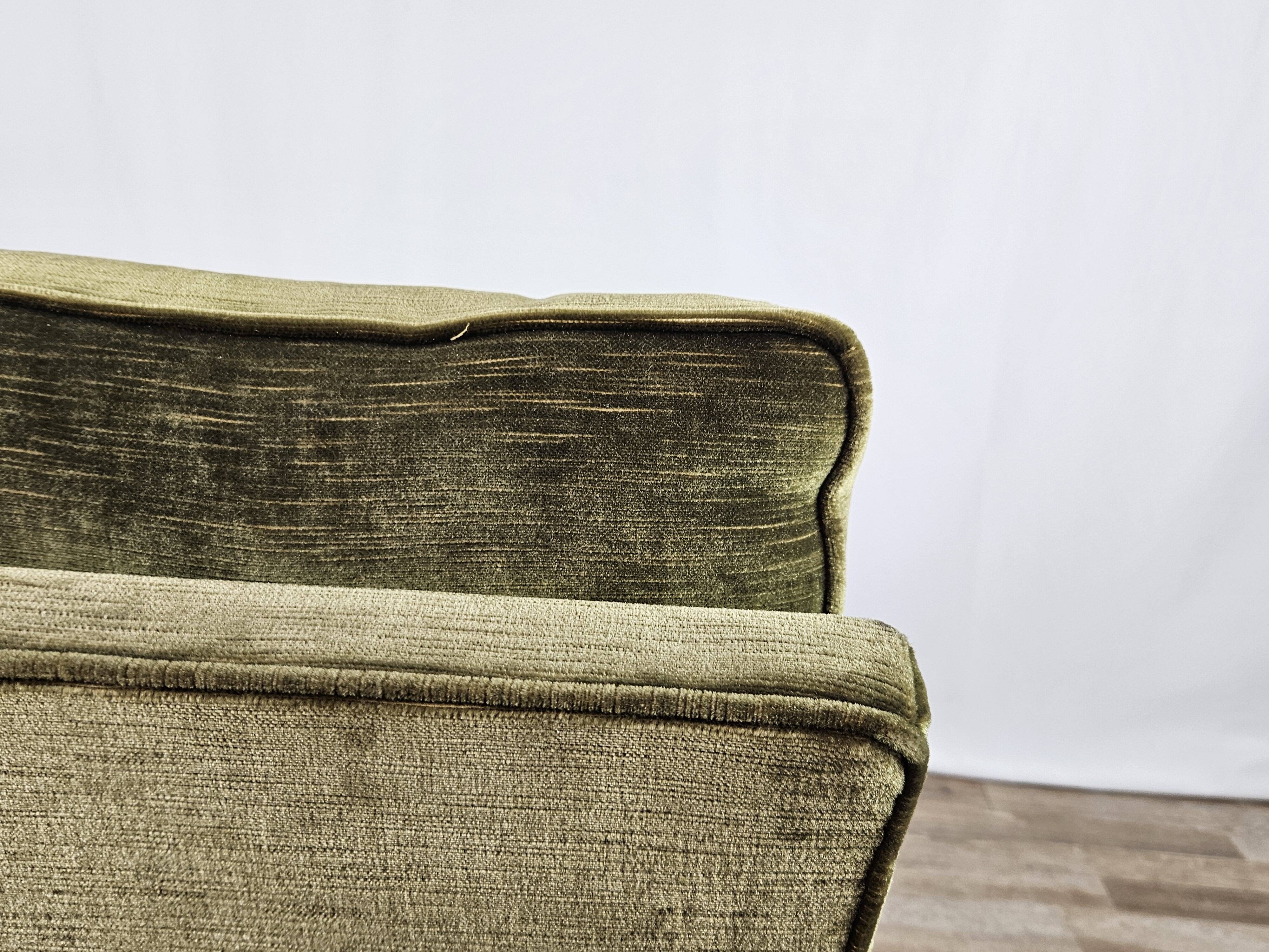 70s corner sofa in green fabric