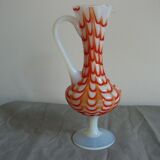 Crystal or opaline foot pitcher murano opalescent glass fair
