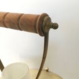 Elegant Vintage Brass and Encased Glass Lantern Table Lamp, Italy