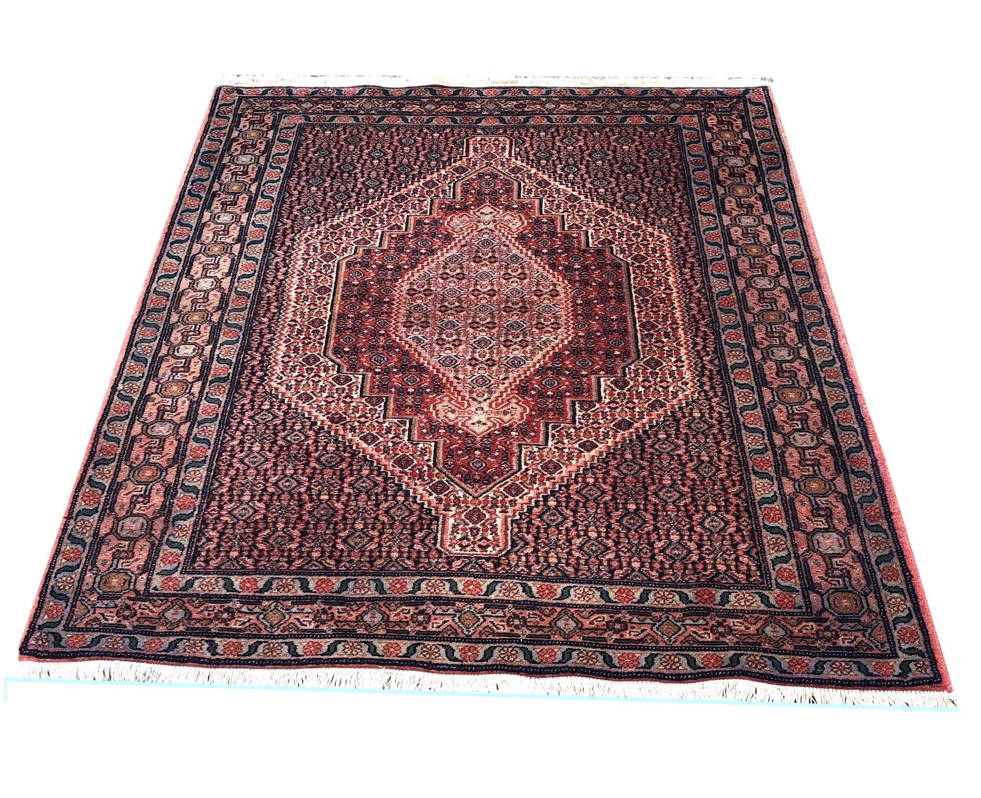Oriental Persian Carpet Iranian Kurdish Tribe Senneh : 1.25 X 1.50 m
