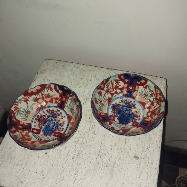 Paire de bols coupes porcelaine Imari