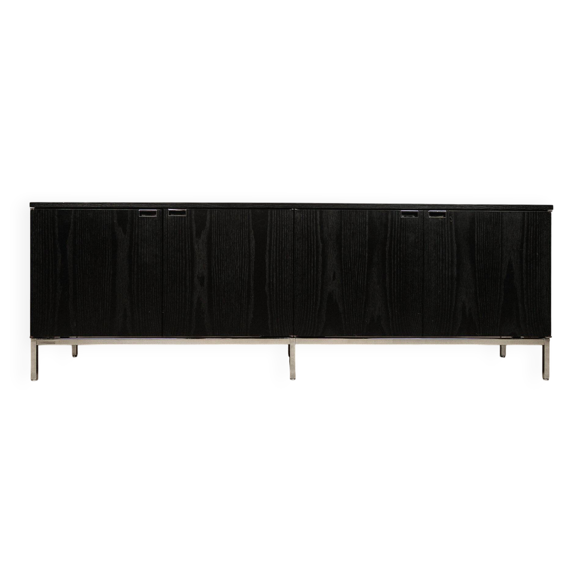 Florence Knoll sideboard in black oak and chrome for Knoll International, 1960s