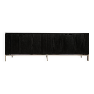 Buffet Florence Knoll en chêne noir et chrome pour Knoll International, années 1960