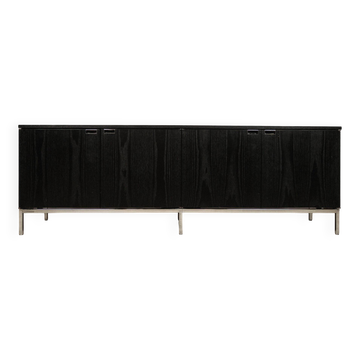 Buffet Florence Knoll en chêne noir et chrome pour Knoll International, années 1960