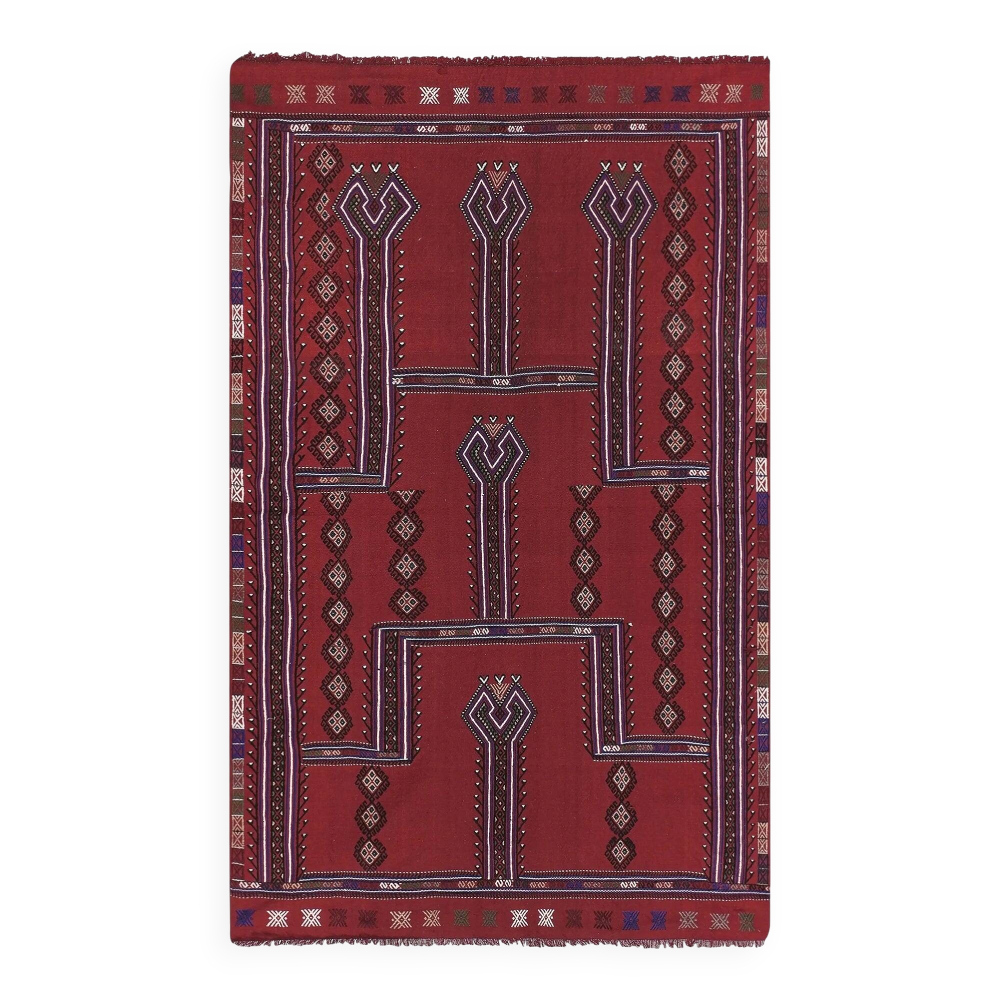 Vintage Turkish kilim, handwoven, 144x240 cm.