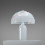 Doria table lamp in bubble glass with rainbow coloured details