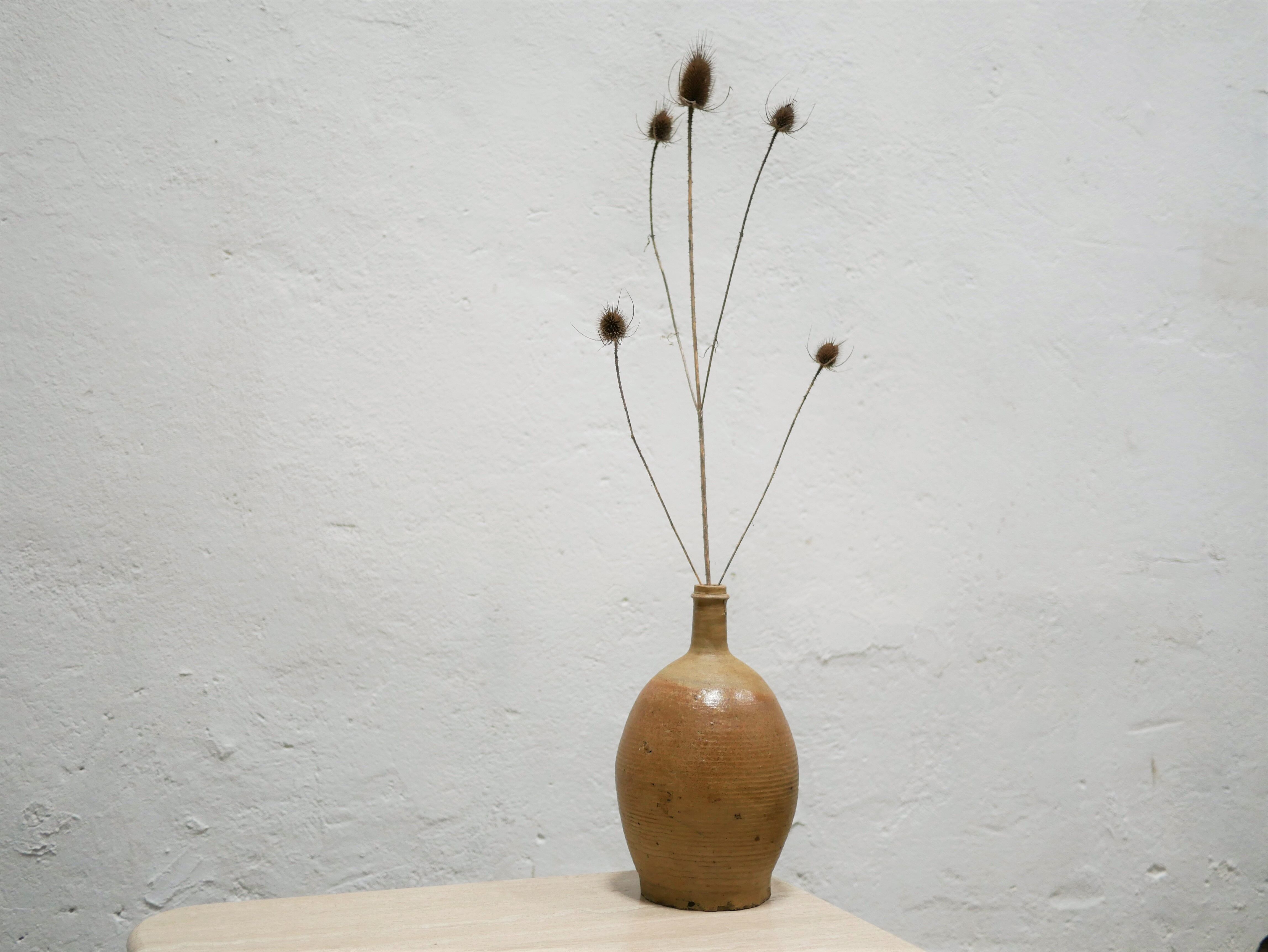 Vintage glazed terracotta jar