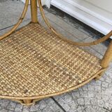 Vintage rattan corner shelf