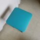 Vintage chromed stool in turquoise blue skai