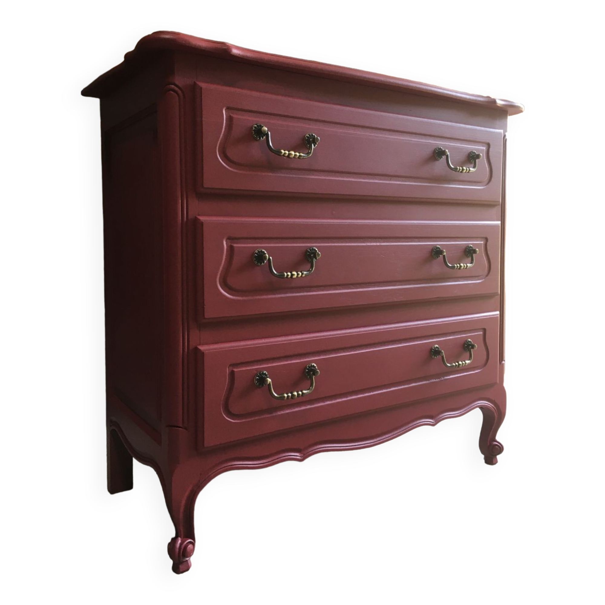 Vintage chest of drawers red bordeaux
