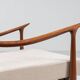 Sculptural Danish lounge chair in teak and fabric Denmark 1960