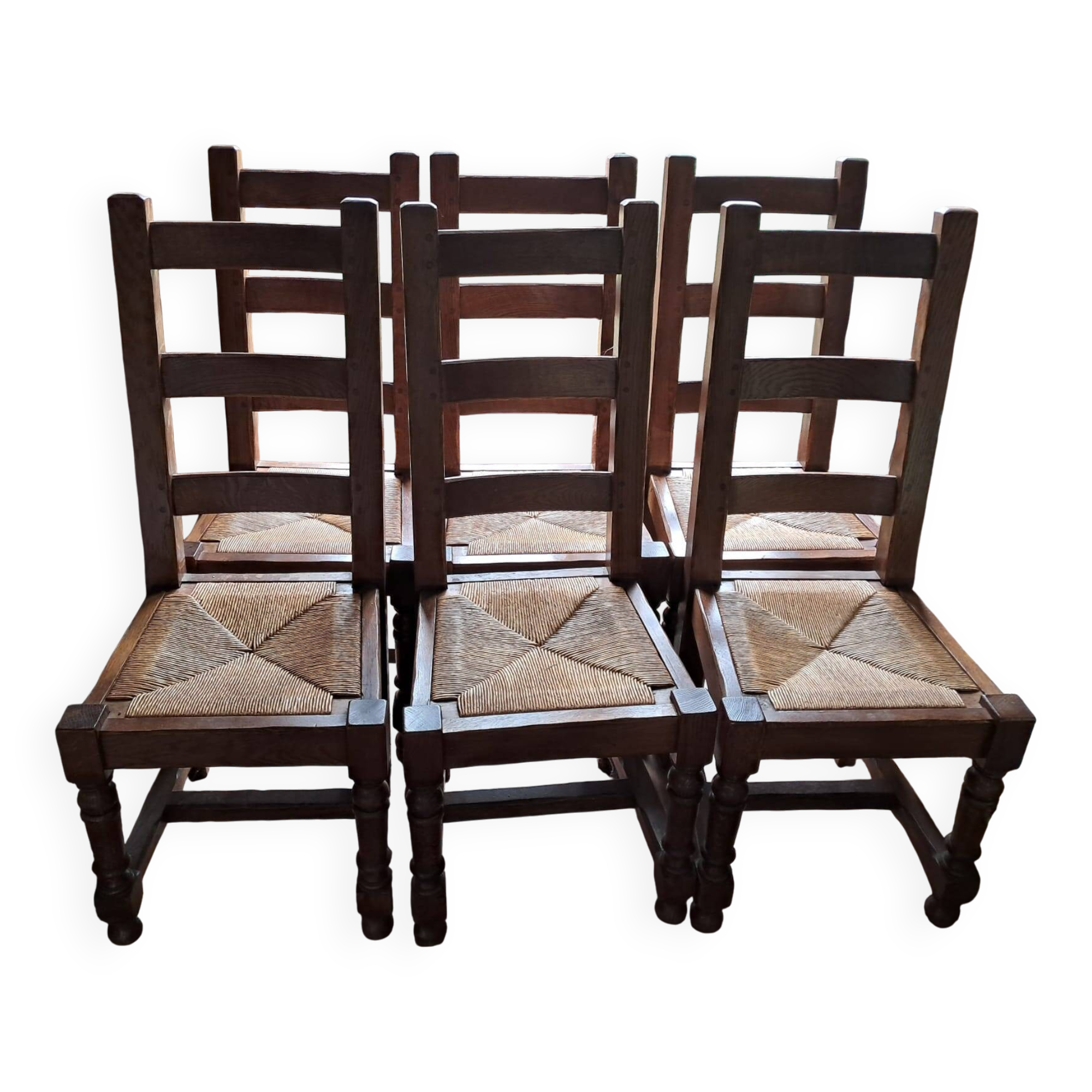 Lot de 6 Chaises de salon en chêne massif