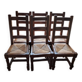 Lot de 6 Chaises de salon en chêne massif