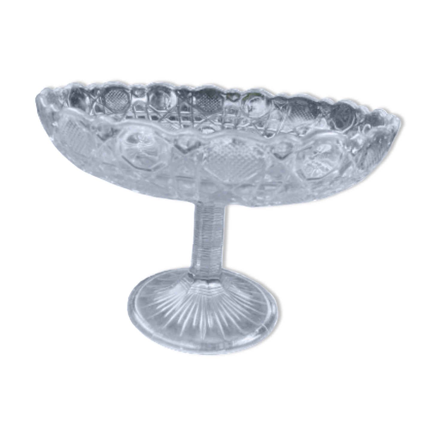 Compotier glass fruit cup 1950