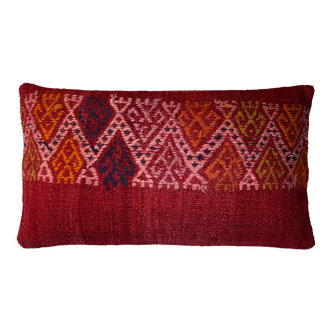 Vintage turkish handmade kilim cushion cover , 30 x 50 cm