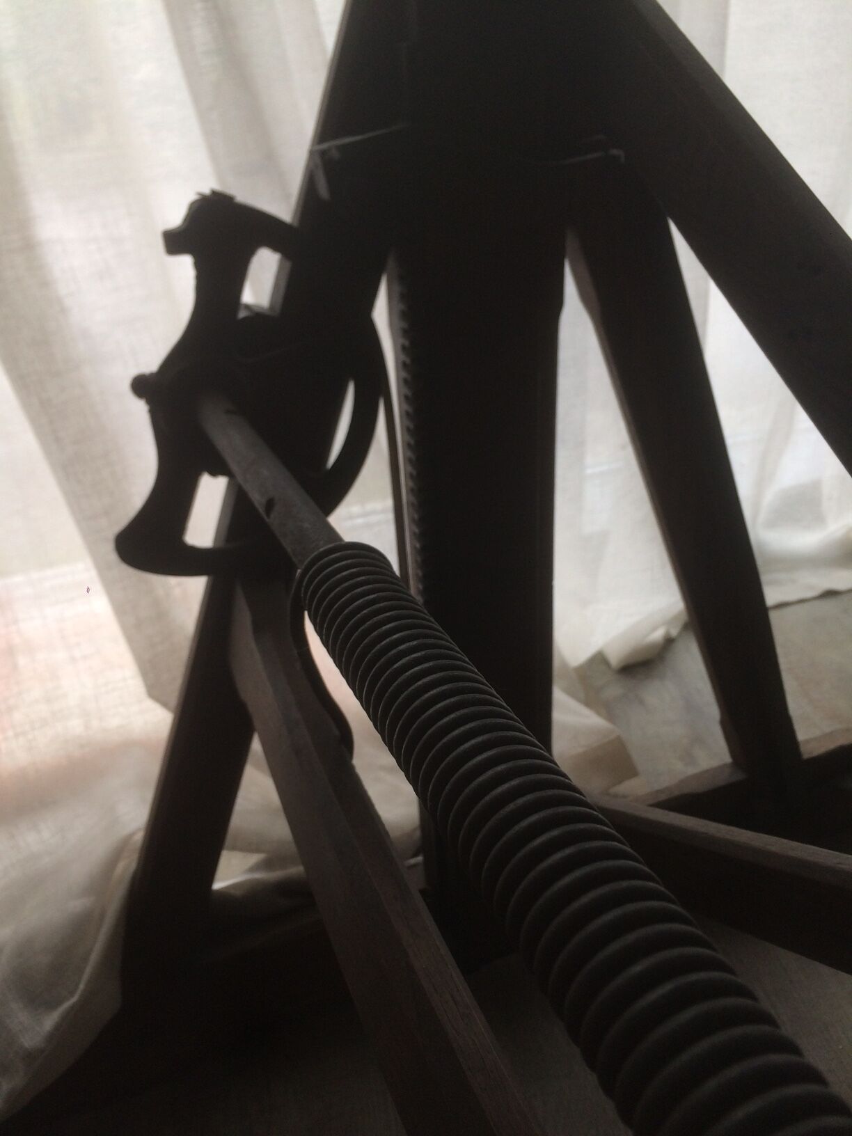 Wooden architect's table and metal movable arm 1950
