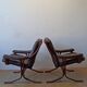 Norwegian Easy Chairs in Leather by Jon Hjortdal, Velledalen. Set of 2.