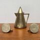 Metal Art Deco teapot, sugar bowl, milk jug, 1960s, set of 3