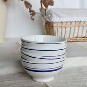 4 vintage Italian porcelain bowls – Blue bistro style border