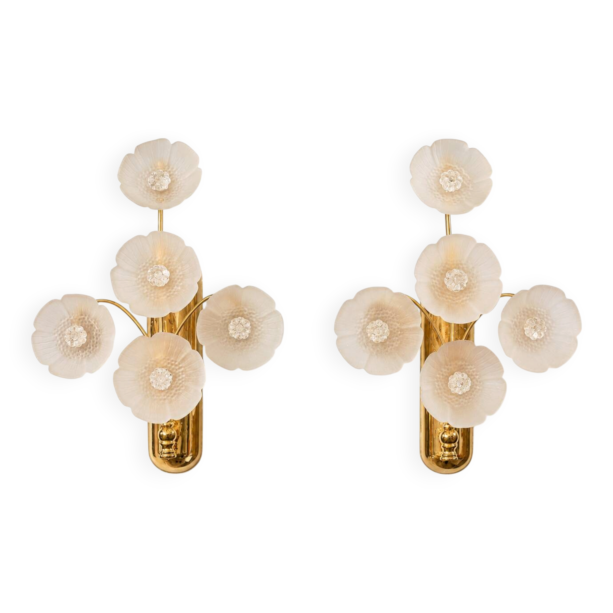 Pair of vintage floral wall sconces