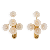 Paire d’appliques murales florales vintage