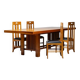 Table Frank Lloyd Wright ‘608 Taliesin’ + four Mackintosh chairs “309 Ingram”