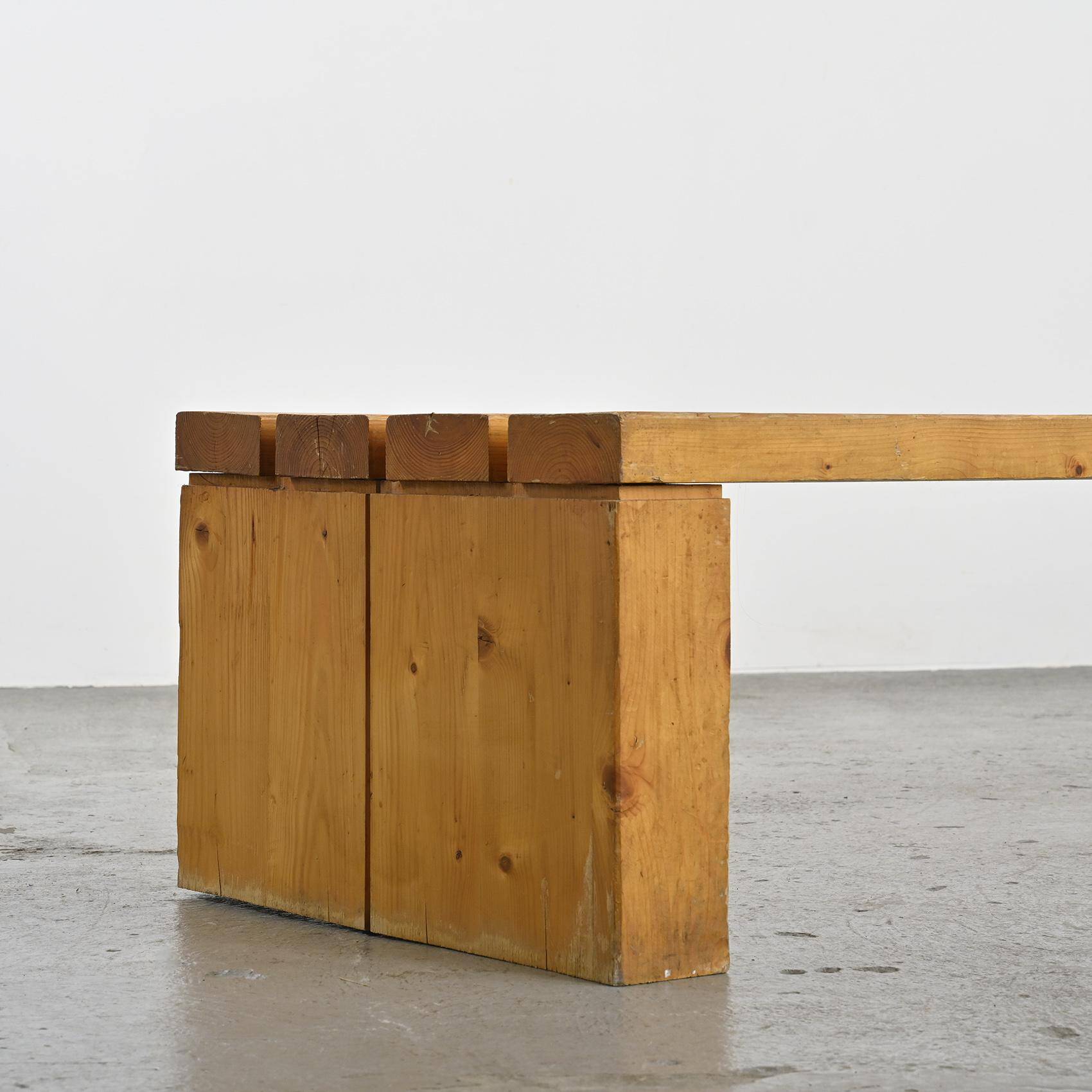 Large bench of Les Arcs by Charlotte Perriand, 1985