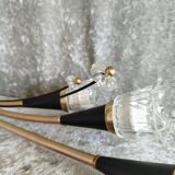Pair of Lunel wall lights in brass and glass