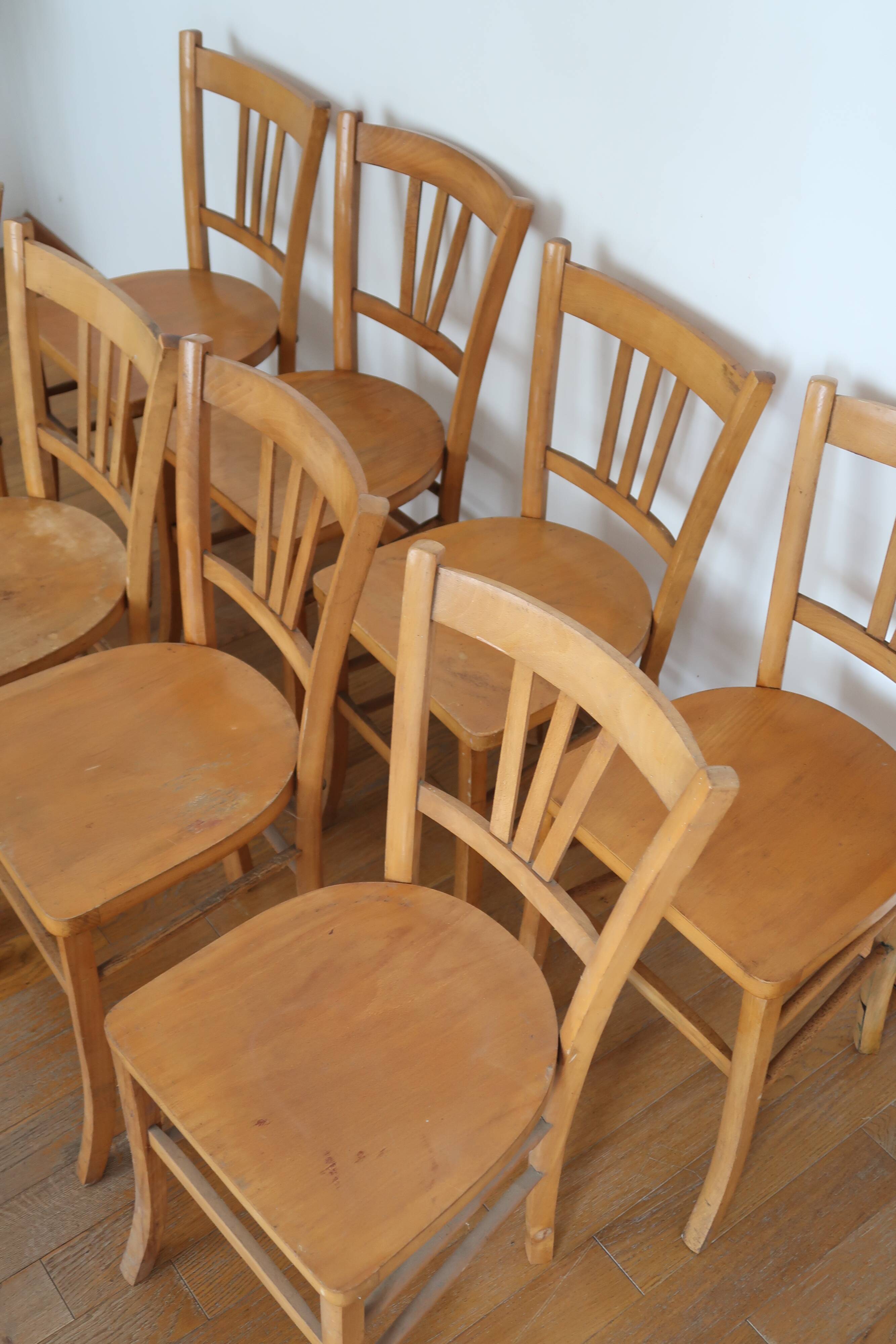 Lot de 8 chaises bistrot clair Luterma