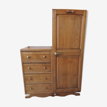 Armoire en chêne massif clair des années 1950