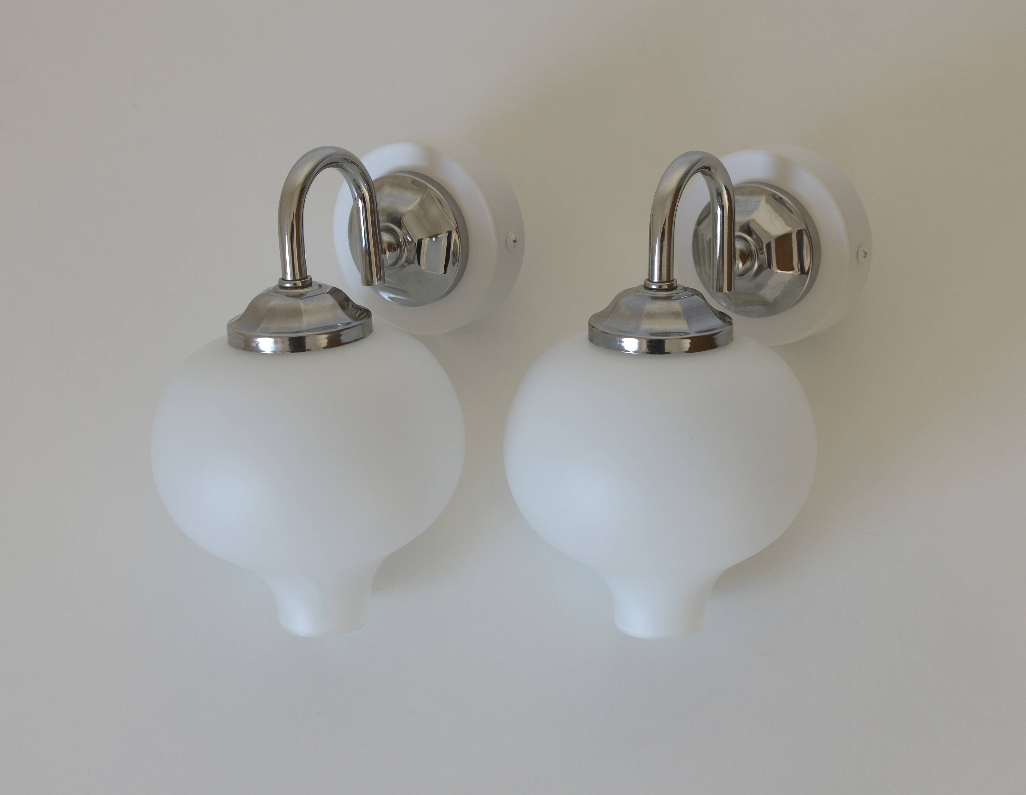 Set of 2 Vintage Wall Lamps: Mid Century Modern Sconces, Yugoslavia 1970's