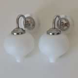 Set of 2 Vintage Wall Lamps: Mid Century Modern Sconces, Yugoslavia 1970's