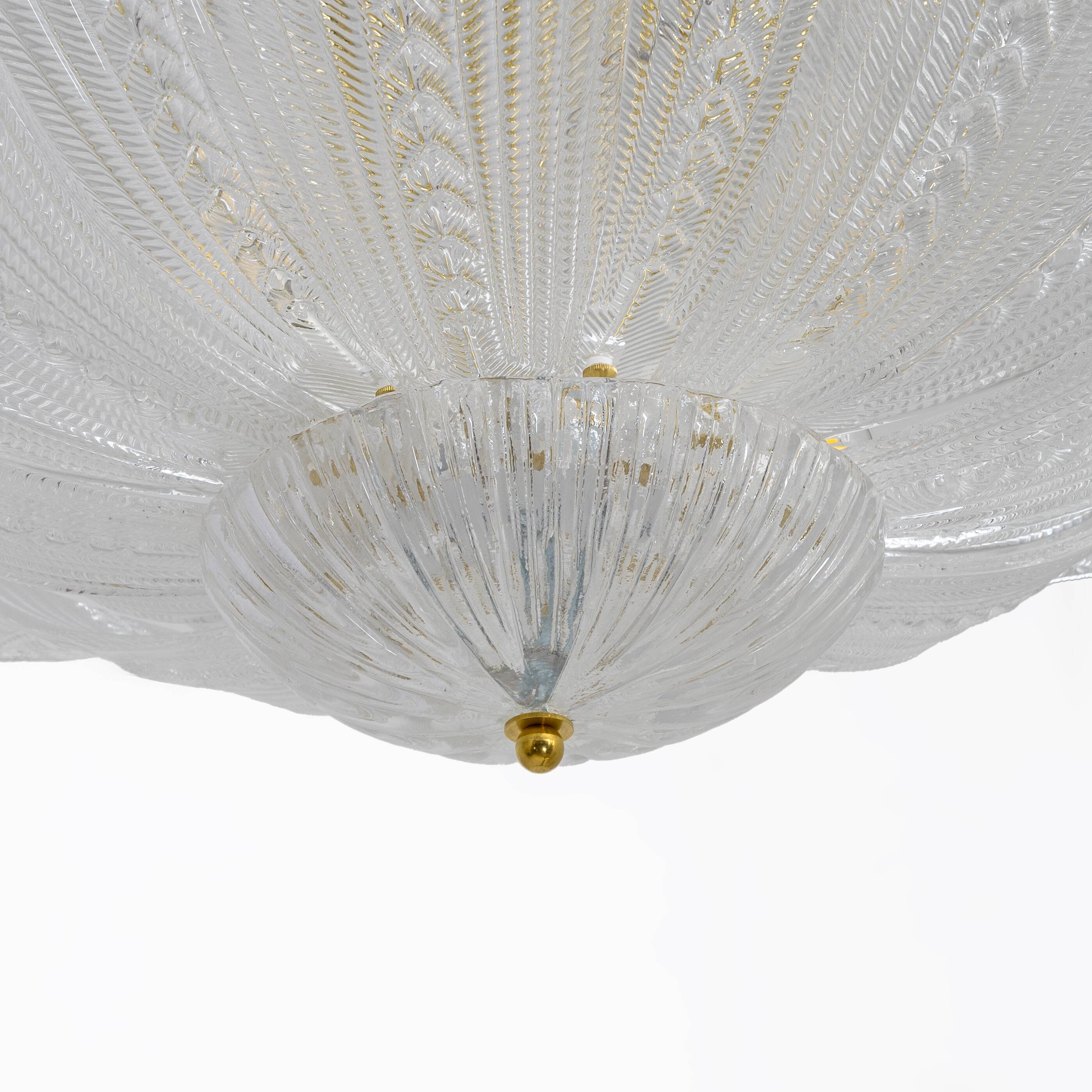 Mid-Century Modern “Margherita” Murano Glass Ceiling Light