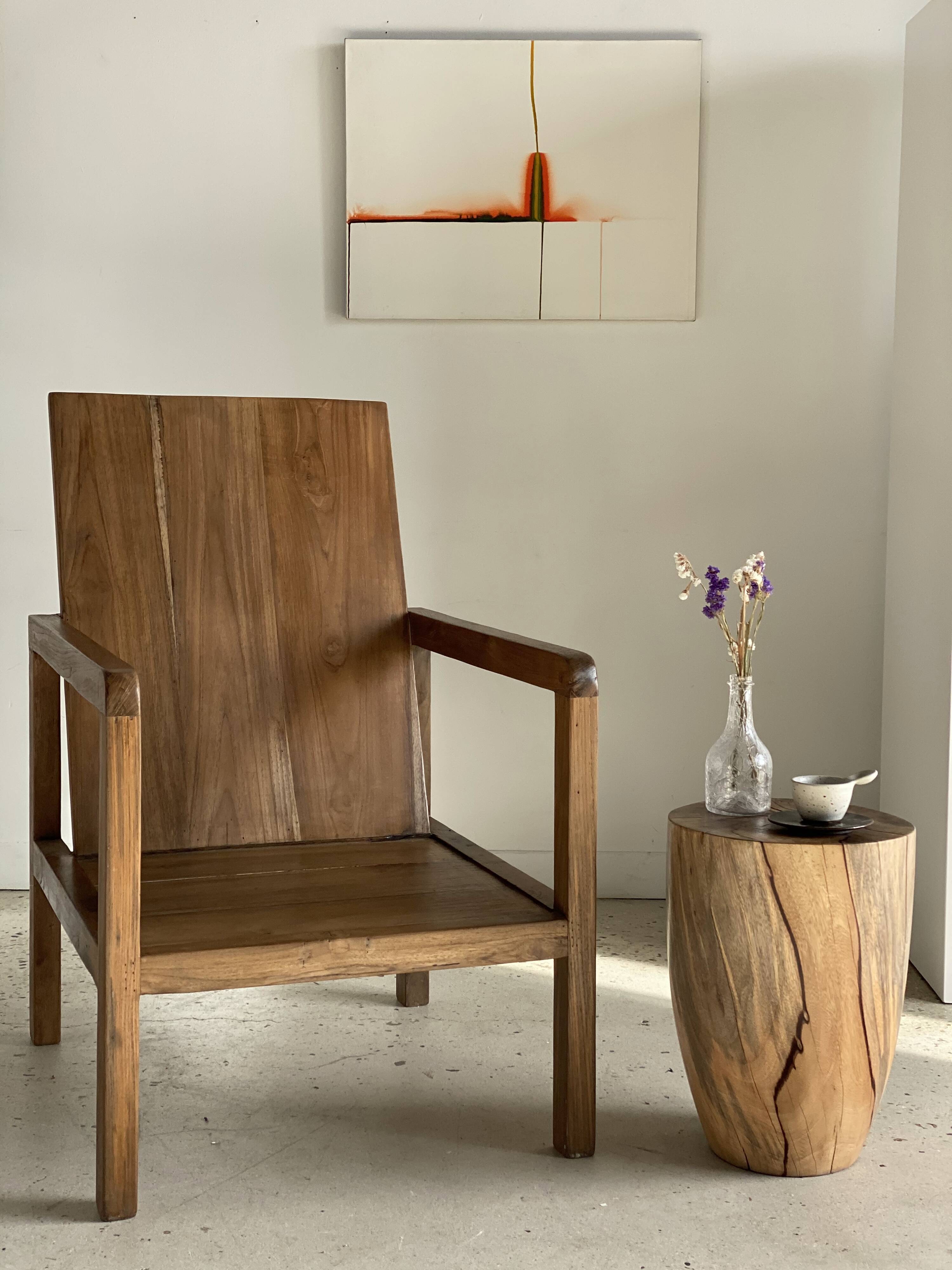Armchair in natural wood (teak) minimalist design
