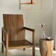 Fauteuil en bois naturel (teck) design minimaliste