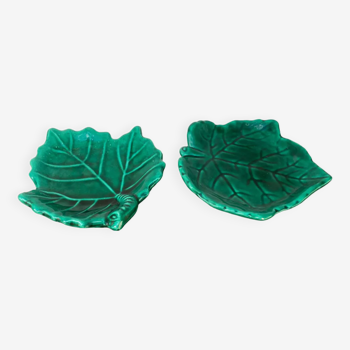 Coupelles feuilles barbotine céramique
