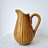 Ceramic "corn grain" pitcher in slip - Vintage