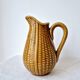 Ceramic "corn grain" pitcher in slip - Vintage