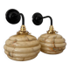 Pair of wall lights in marbled opaline