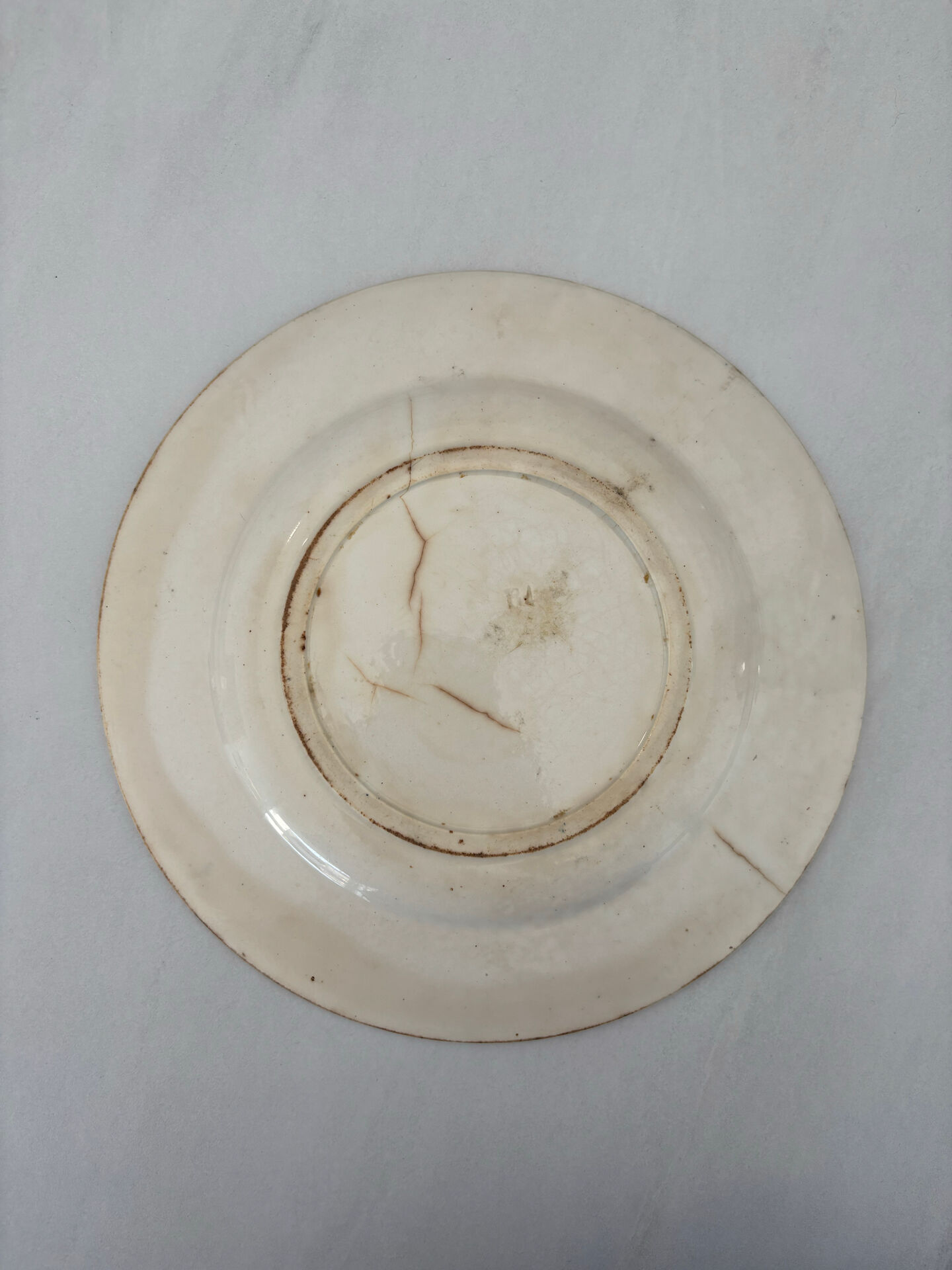 Flat plate iron earth Gien French earthenware eagle decoration - faience